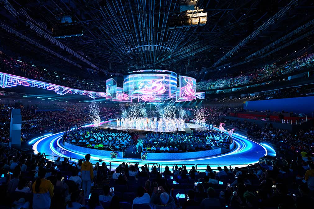 WKO Tischler bei den WorldSkills 2026 Große Veranstaltung mit moderner Licht- und Bühnentechnik bei den WorldSkills 2026.
